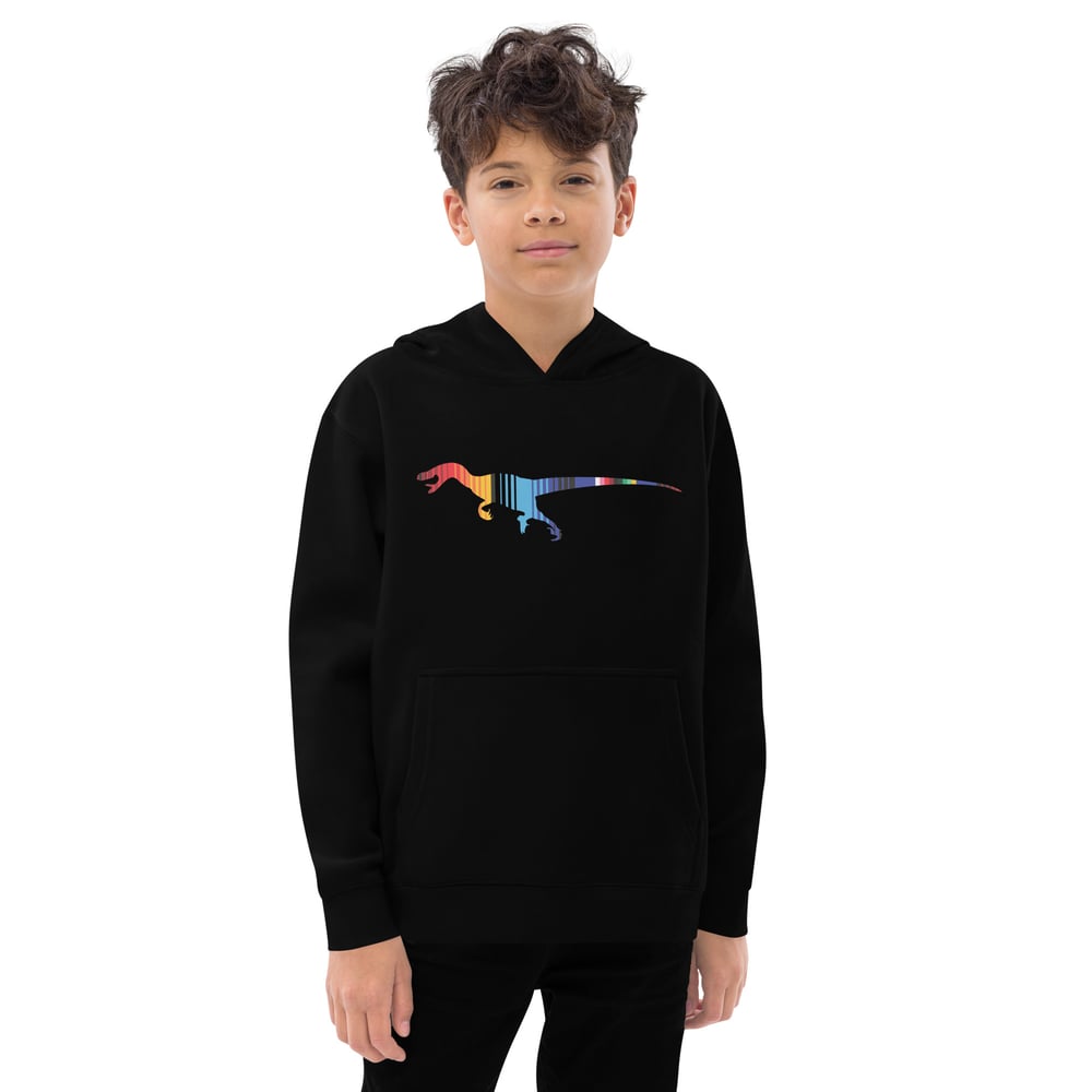 Image of Kids Mexican Blanket Raptor fleece hoodie