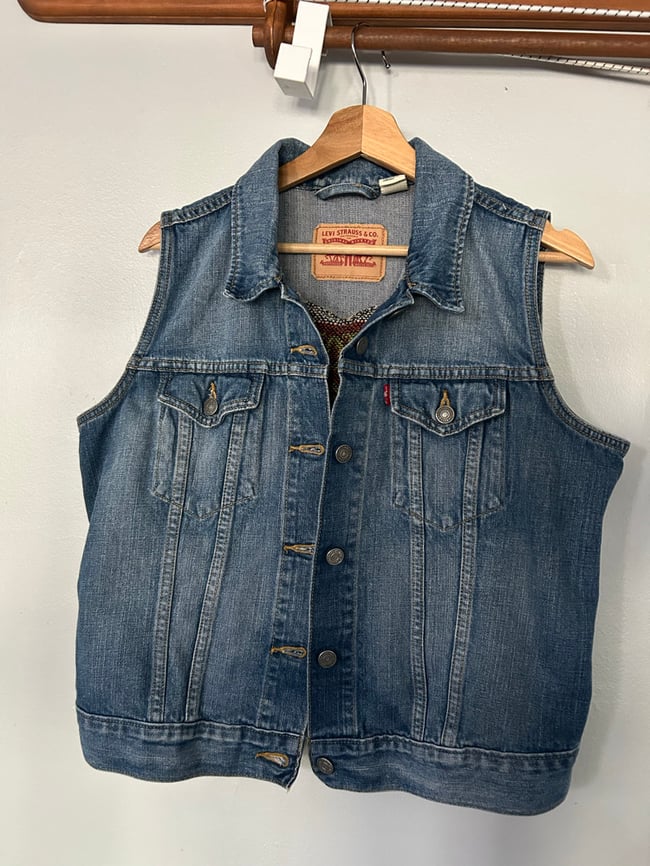 Sunflower Denim Vest, size XL