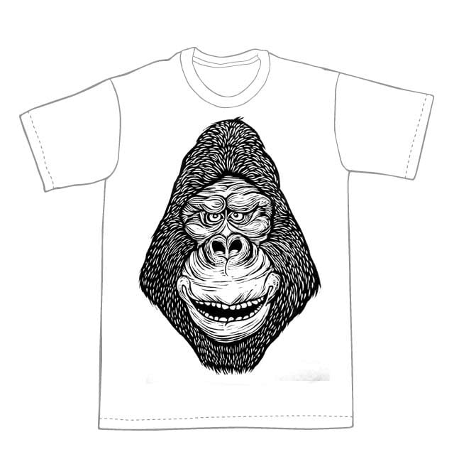 Gorilla Head T-Shirt (A3) **FREE SHIPPING**
