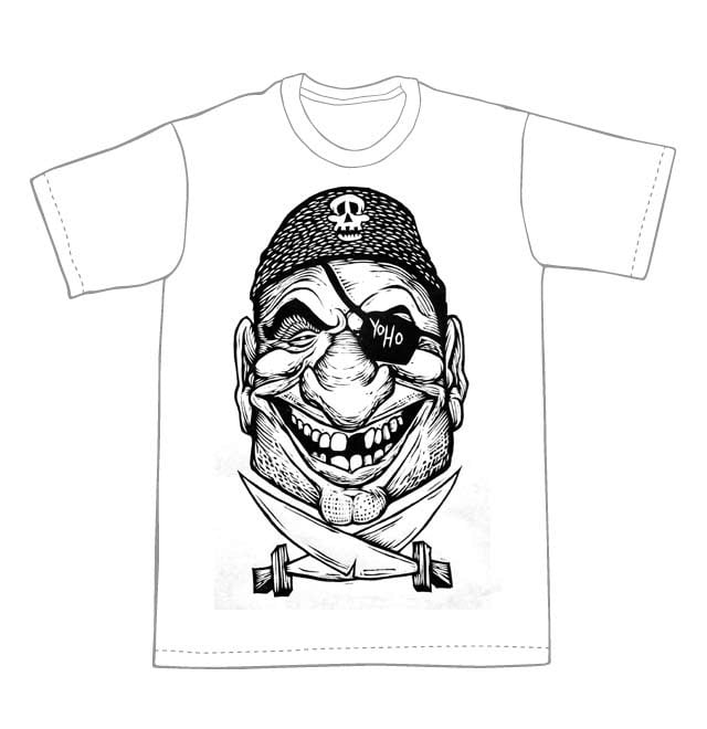 Pirate Head T-Shirt (A1) **FREE SHIPPING**