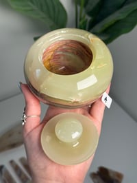 Image 2 of GREEN CALCITE TRINKET JARS STYLE #2