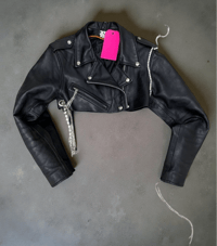 Image 2 of R CRYSTAL CHAIN BIKER JACKET