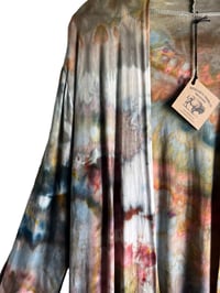 Image 3 of M Jersey Knit Cardigan in Earthy Watercolor Ice Dye