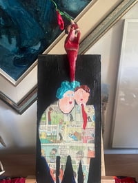 Image 5 of Whimsy Mixed Media Artwork on Cradled Panel