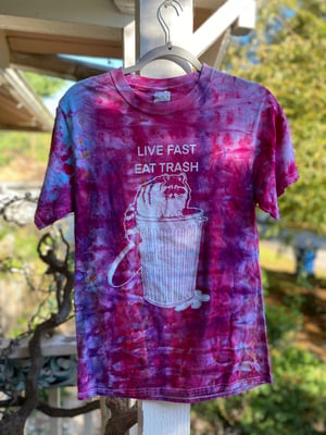 Image of SMALL Live Fast Eat Trash Tie Dye Shirt