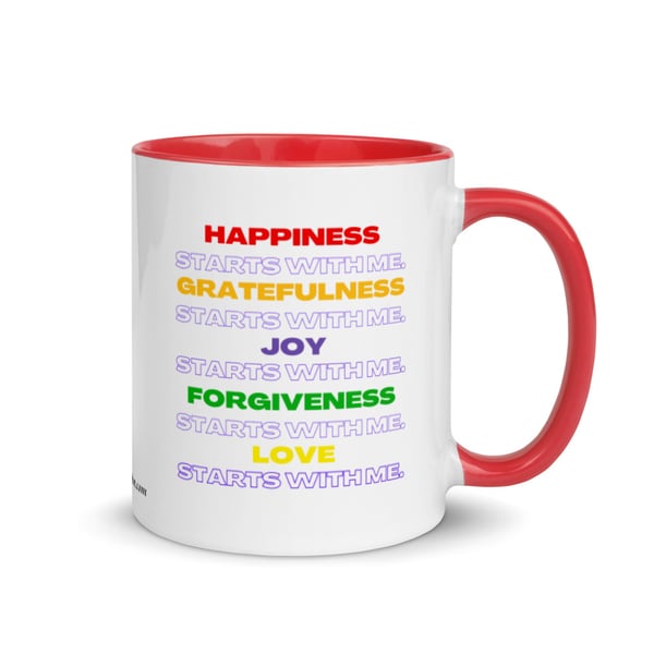 Image of It All Starts With Me Mantra Mug with Color Inside