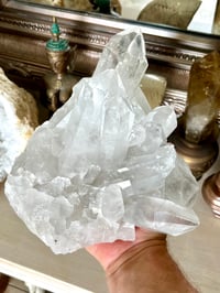 Image 3 of Large Clear Quartz Points Cluster Statement Piece #2595