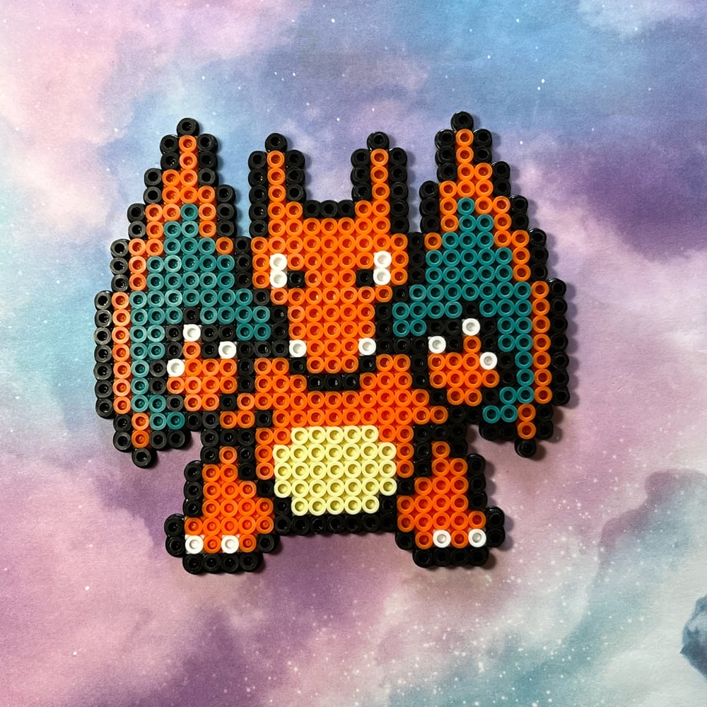 Image of Charizard Full Body Perler Kandi Wall Decor Magnet