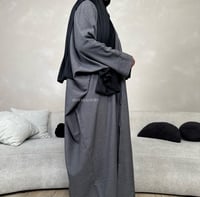Image 2 of Space Grey Saudah Abaya 