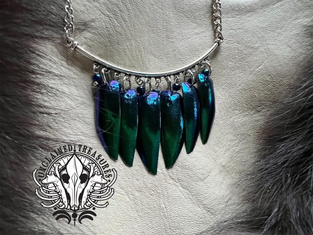 Image of Beetle “Wing” Pendant Necklace 