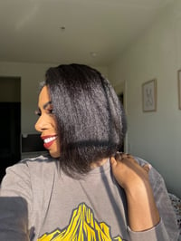 Image 3 of "THE REAL DEAL" 10 inch KINKY STRAIGHT 5x5 Lace CLOSURE WIG with KINKY EDGES