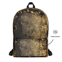 Image 4 of Gold and Black Tattered Texture Baroque Goth Inspired Backpack