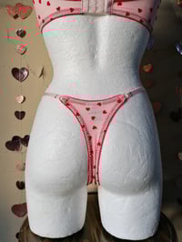 Image 3 of Red Hearts Mesh Thong