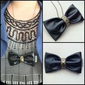 Image of Leather Bow (also available as an easy clip-on bow tie)