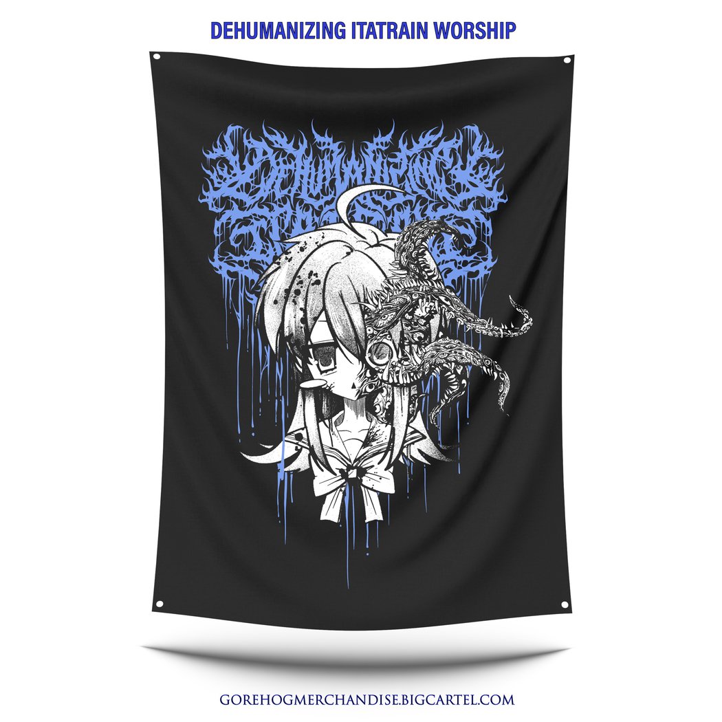 Dehumanizing Itatrain Worship - Wall Flag | Gorehog Merchandise