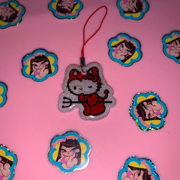 Image of Devil Kitty Charm/Keychain