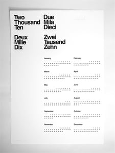 Image of Limited Edition 2010 Letterpress Calendar