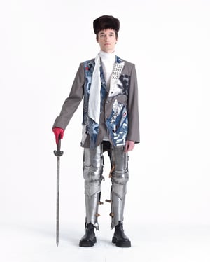 Image of MASSTAK - Patchwork Blazer (Grey)