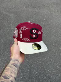 Image 1 of CHINA SKY MAROON TRI TONE CHICAGO WHITE SOX CUSTOM FITTED CAP