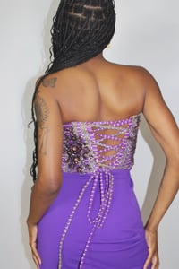 Image 3 of “Destiny” Purple Mini Bustier Dress
