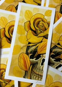 Yellow rose print - 15x30 - watercolour and ink on 300gr cotton paper.