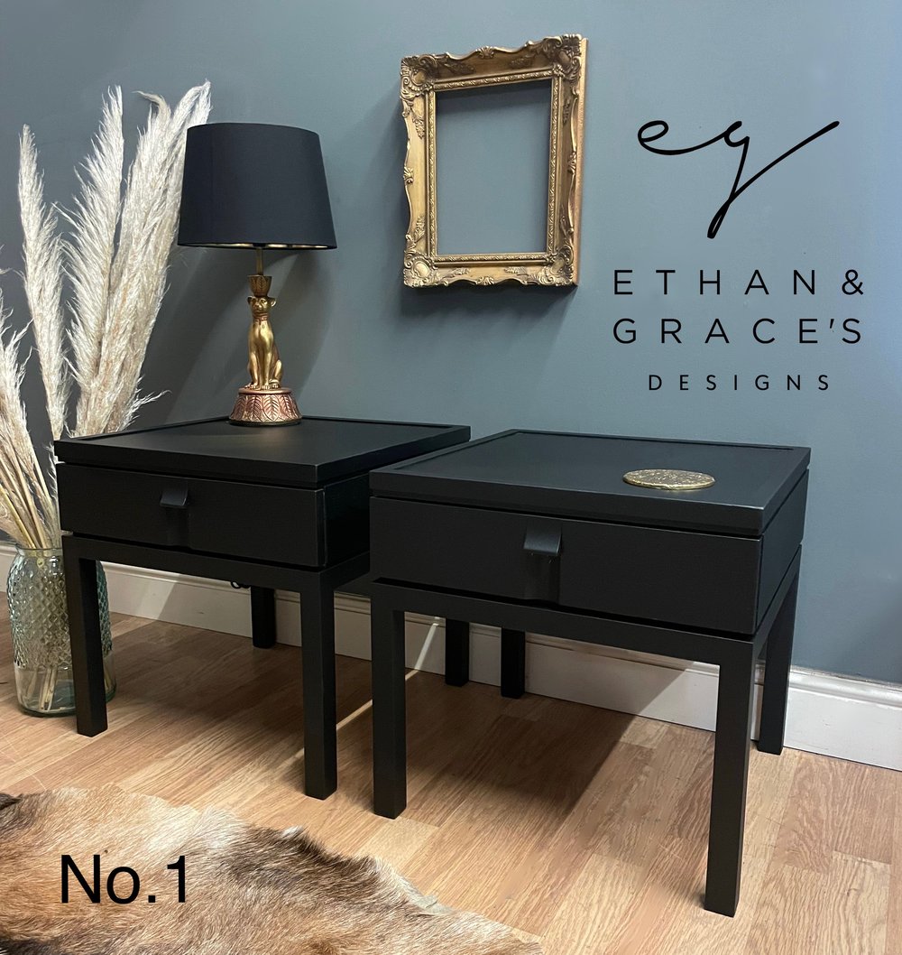 Image of All black bedside / side tables