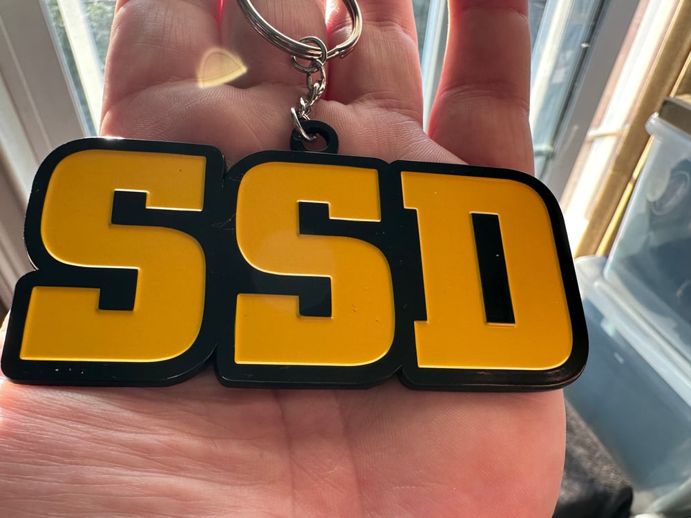 Super King Size 4 Inch Metal SSD logo Keychain