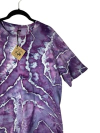 Image 3 of L Adult Combed Cotton Tee in Purple Haze Geode Ice Dye