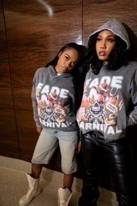 Image 4 of ACID WASH GREY PULL OVER HOODIE 
