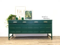 Image 1 of Mid century modern Nathan Sideboard - Drinks Cabinet - TV Unit painted in green