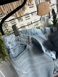Image 2 of Distressed denim light wash jeans 