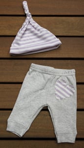 Image of Newborn Upcycled Pants and Hat Set