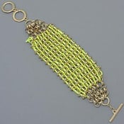 Image of Thick gold and neon yellow links