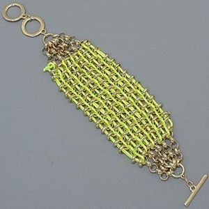 Image of Thick gold and neon yellow links
