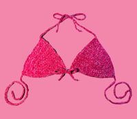 Image 1 of Hot Pink Velvet Bralette
