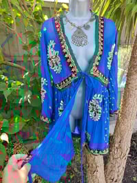 Image 5 of Mykonos Glitter wrap dress - blue 6-10
