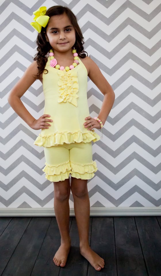 Image of Ruffle Shorties Pastel Yellow