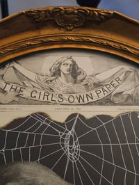 Image 3 of Huge Statement Victorain Faceless Spider Girl, Graveyard And Poem With Real Web 