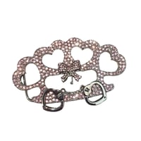 Image 3 of brass knuckle bow belt buckle *pink*