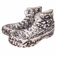 Image 2 of 1 of 1 size US8 EUR 39 hand drawn hi top converse 