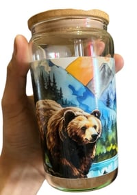 Mountain Bear Glass Cup