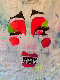 Image 1 of Grumble Face on T Shirt tie dye blues, greens, rainbow (2XL)