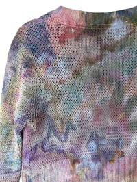 Image 8 of ♻️ UPCYCLED M Sweater Cardigan in Earthy Watercolor Ice Dye