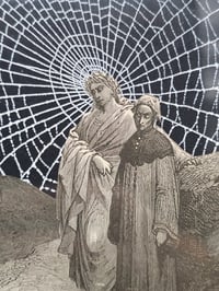 Image 6 of LARGE STATEMENT PIECE "1800's Dante Inferno Gustave Dore" page with preserved spider web - A