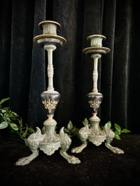 Image 5 of Paire de bougeoirs de style Empire. En cuivre, bronze et ébonite. Fin XIXEME!