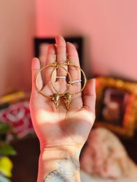 Image 5 of mini bird skull hoops 