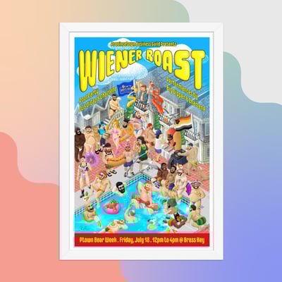 Image of 2025 Ptown Wiener Roast 12x18 in Framed Poster (White)