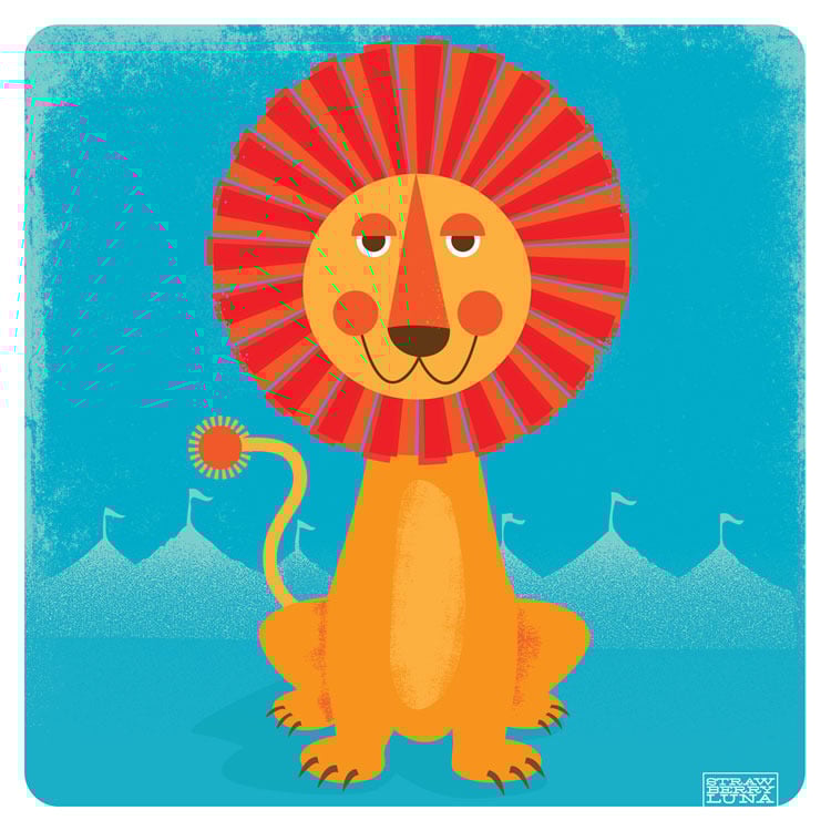 Image of Sun Lion Modern Nursery Art Print
