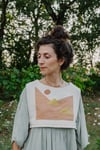 Top gilet geometrico paesaggio 