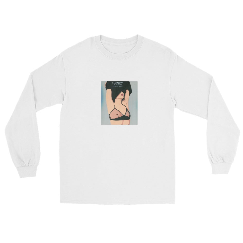 Image of A GENTLEMAN IS SIMPLY A PATIENT WOLF LONG SLEEVE SHIRT